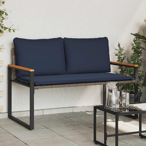 Panchina con cuscino rattan - panchina,